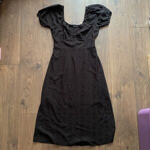 Max + Ash textured black peasant dress